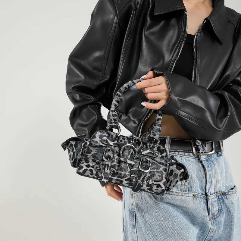 Highend Retro Pu Leather Handbag Brand Designer Leopard Houndstooth Pattern Small Shoulder Bags Versatile Women Crossbody Bag L250928