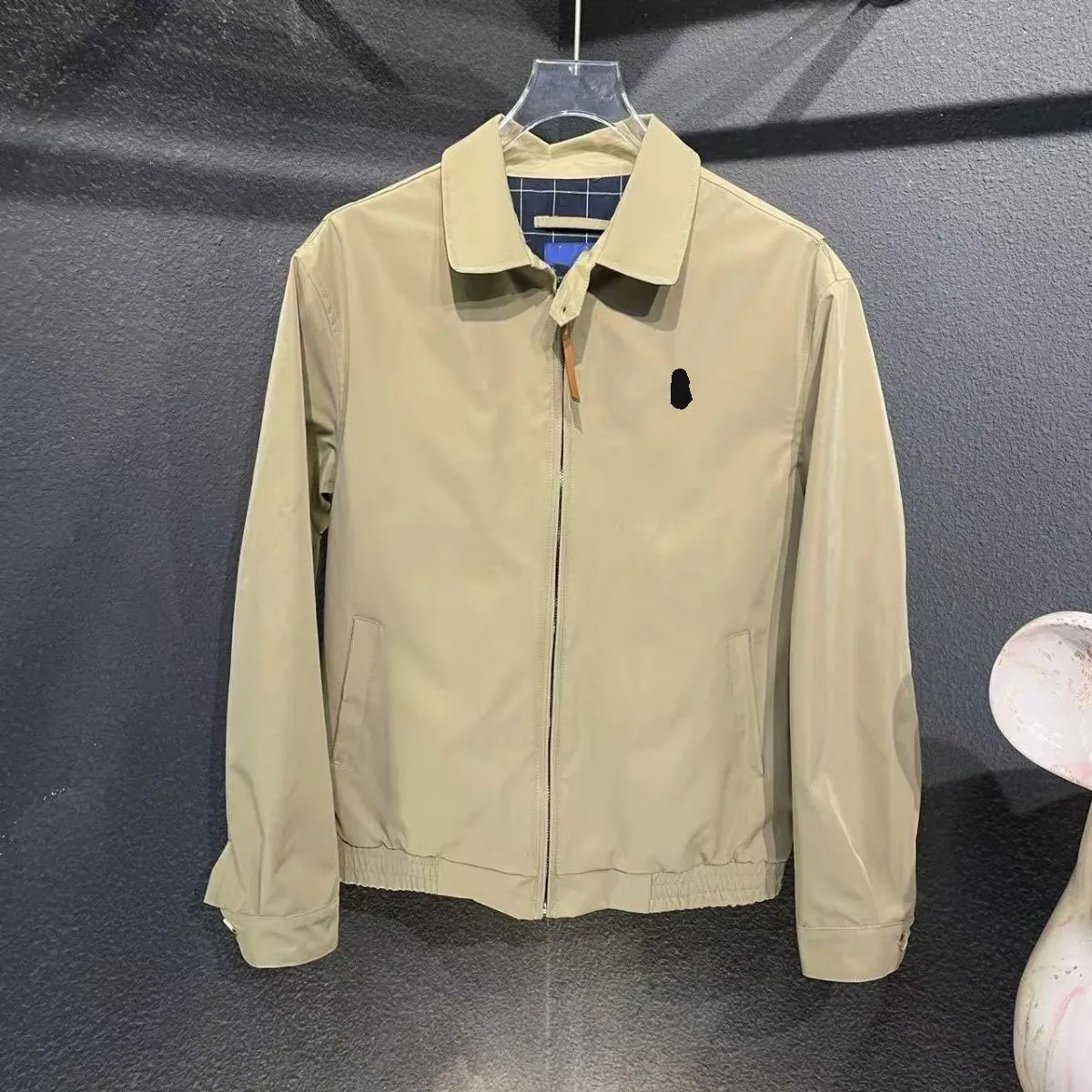 Men's Jacket 2025 Autumn Classic Polo Collar Horse Embroidery Zip Up Coat Unisex Zipper Casual Outerwear for Men Women