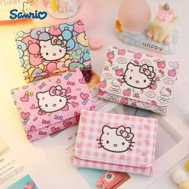 Sanrio Kawaii Wallet Purses for Women Rfid Card Holder Hello Kitty Womens Wallet with Pattern Clutch Bags Cute Purse Girls Gift H251120