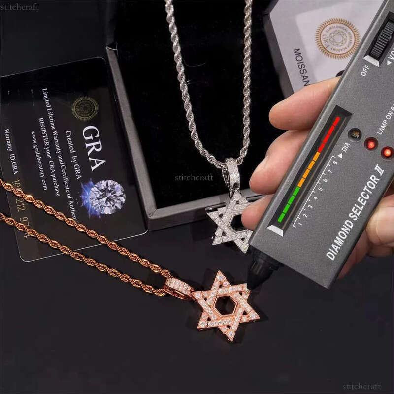 GRA Certificate Pentagram Custom Iced Out Hip Hop Jewelry Sier VVS Moissanite Dia Charm Pendant