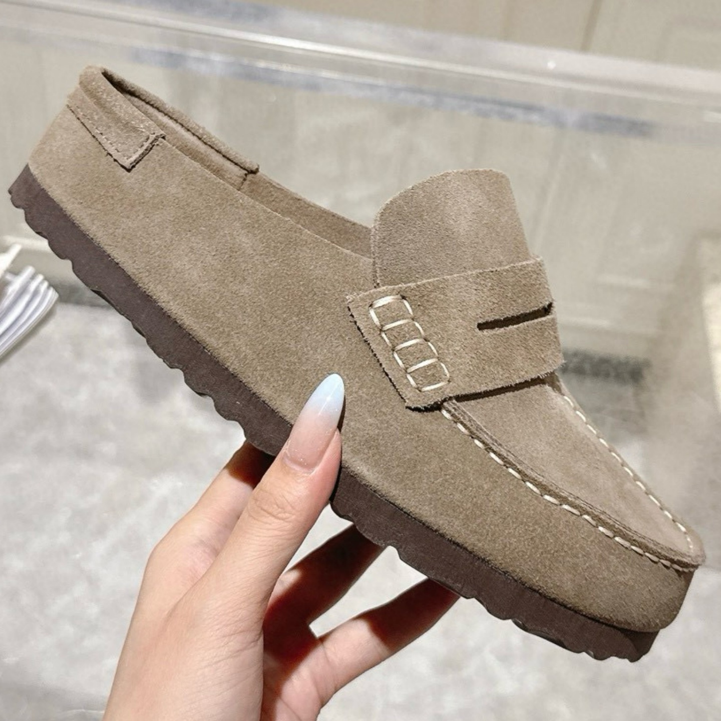 (Order by pic in opt, not by desc) High Quality Suede Slippers - Soft Genuine Suede Upper Comfortable and Durable for Indoor and Outdoor Use