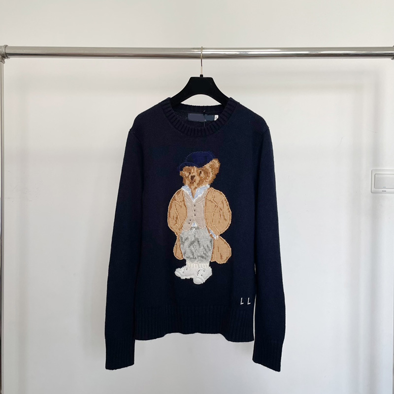 Designer Women Casual Sweaters Pattern Embroidery Warm Long Sleeve Jumper Tops Autumn Street Style Versatile Daily Knitted Pullovers