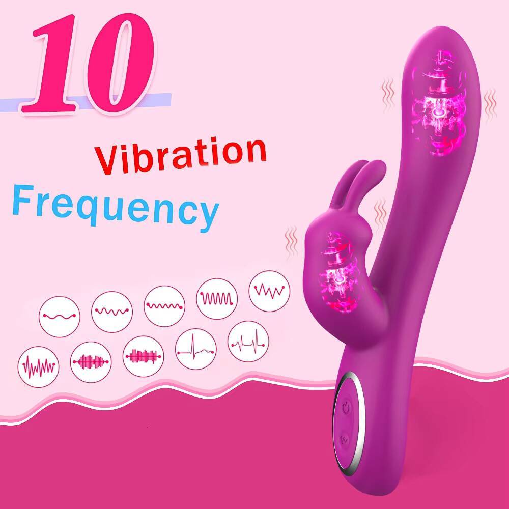 Dual Motor Stimulator GSpot Bunny Vibrator with 10 Powerful Vibrations Fun Clitoral Stimulation for Women or Couples