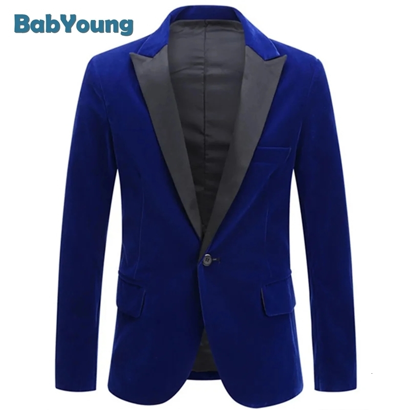 Mens Fashion Trend Velvet Groom Tuxedo Slim Fit Wedding Party Dress Business Casual Suit Jacket Banquet Single Blazers Coat 240124