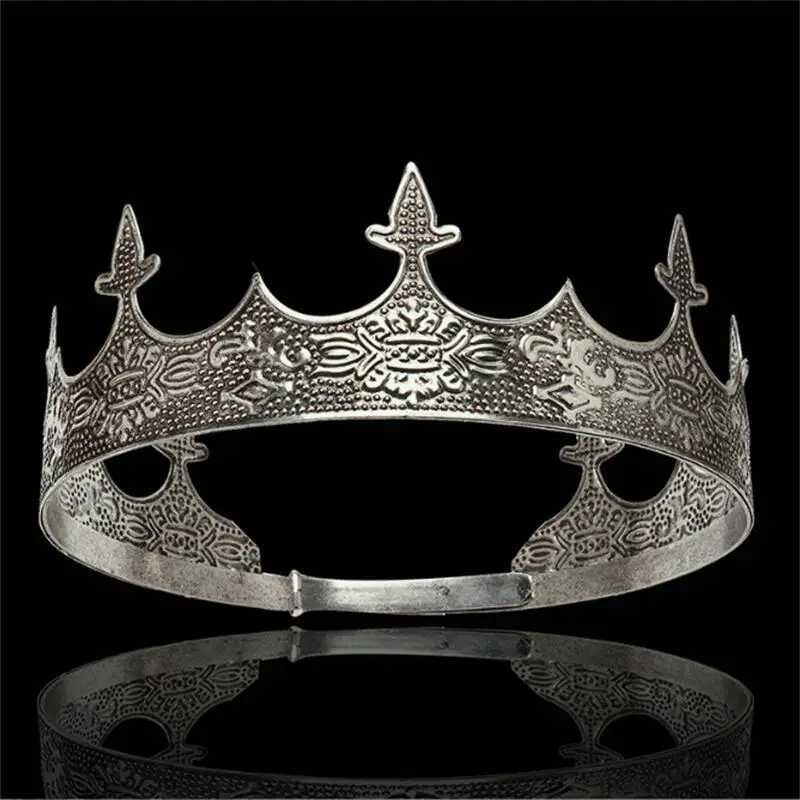 Baroque Vintage Tiara Adjustable Royal Queen King Crown For Men Diadem Prom Headpiece Wedding Hair Jewelry Head Ornaments L250928HXCE