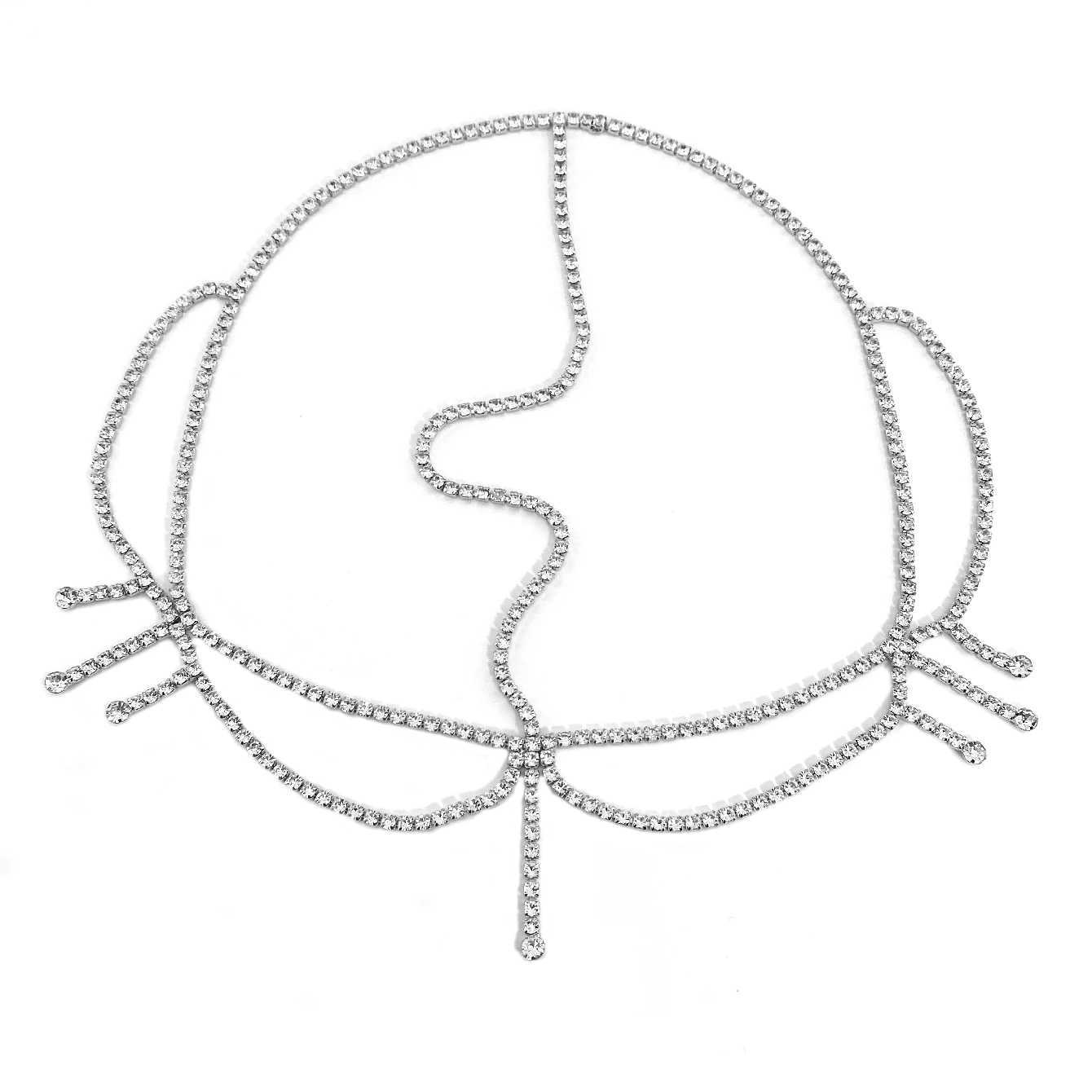 1pc Fashion Bridal Wedding tassel Forehead Chain Water Diamond Hair cessories Hair Chain L2509285Y41