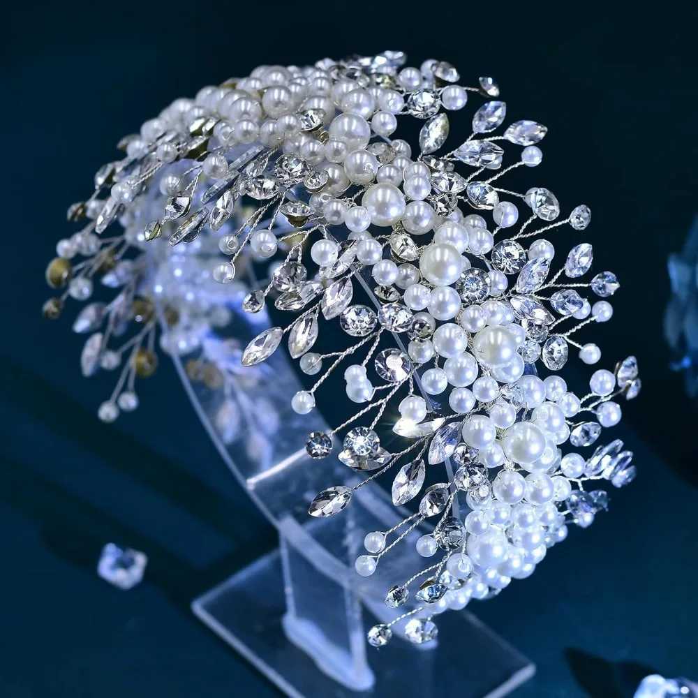 Pearl and Rhinestone Bridal Headpiece Wedding Headband L250928YNN3
