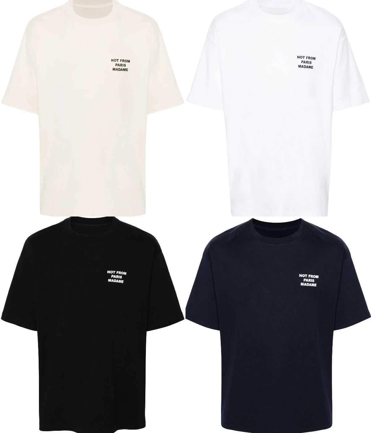 Summer Tshirt Women Not From Paris Madame Cotton Tees Letter Printing Short Sleeve Luxury Brand Tshirt Mens Clothing Y2k Tops L250928