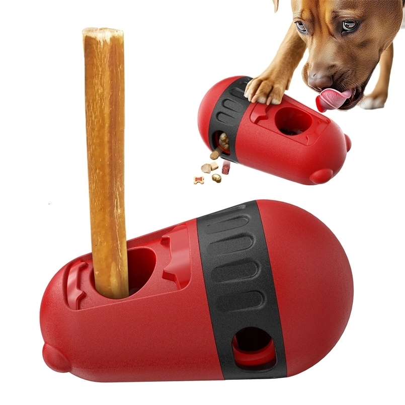 Bully Stick Holder Slow Feeder Ball Food Dispensing Toy for Small Medium Dogs Irregular Rolling Dog Toys