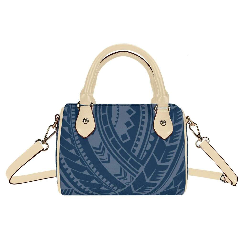 Polynesian Customizable Coral Palm HD Pillow Tote Dual Use Crossbody Women Travel Shore Yearround Ready