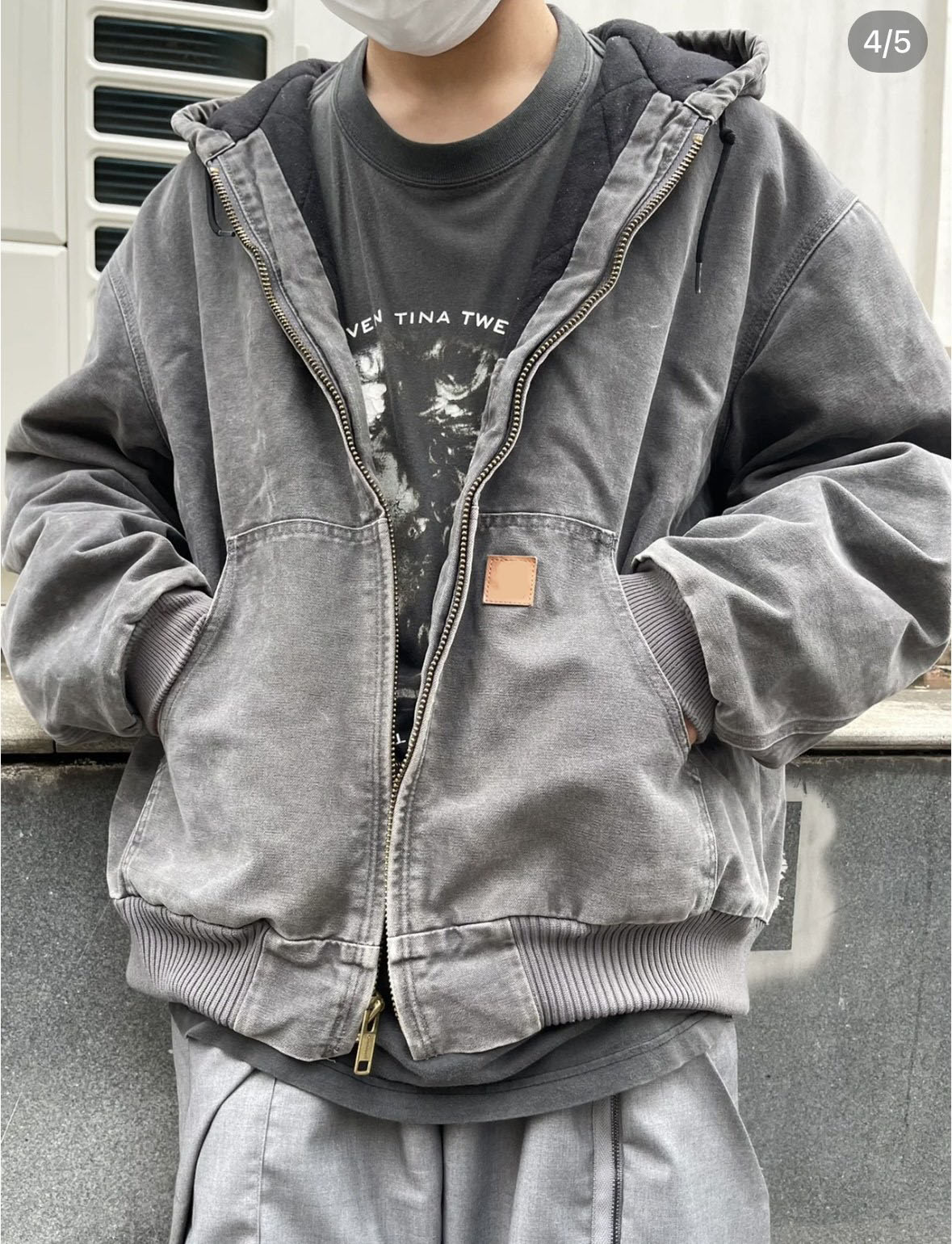 1:1 Designer Luxury Vintage J130 Washed Distressed Hooded Zippered Loose Cotton Padded Workwear Jacket - Retro Industrial Soft Warm Durable Outdoor Casual Coat