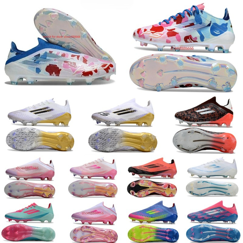 2025 Top quality Football Boots Tongue Fold Laceless Laces FG Mens Soccer Cleats Comfortable Training Leather Football Shoes kids 2