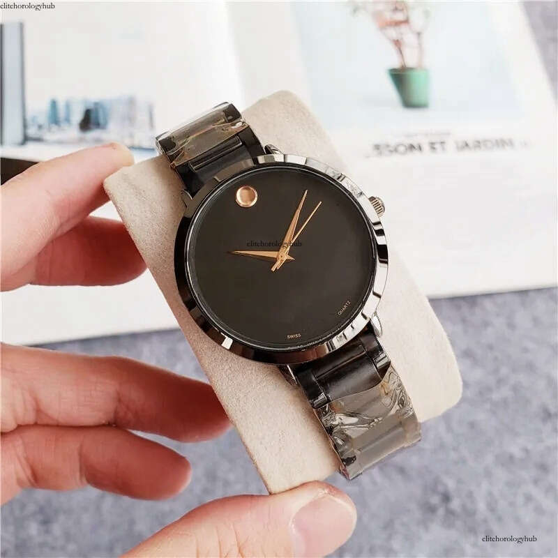 Women men watch Gold Watch 3-Niddles Designer Wristwatches Swiss Quartz Movement Sappire Stainless Steel Leather Band Movadowatch 0bf