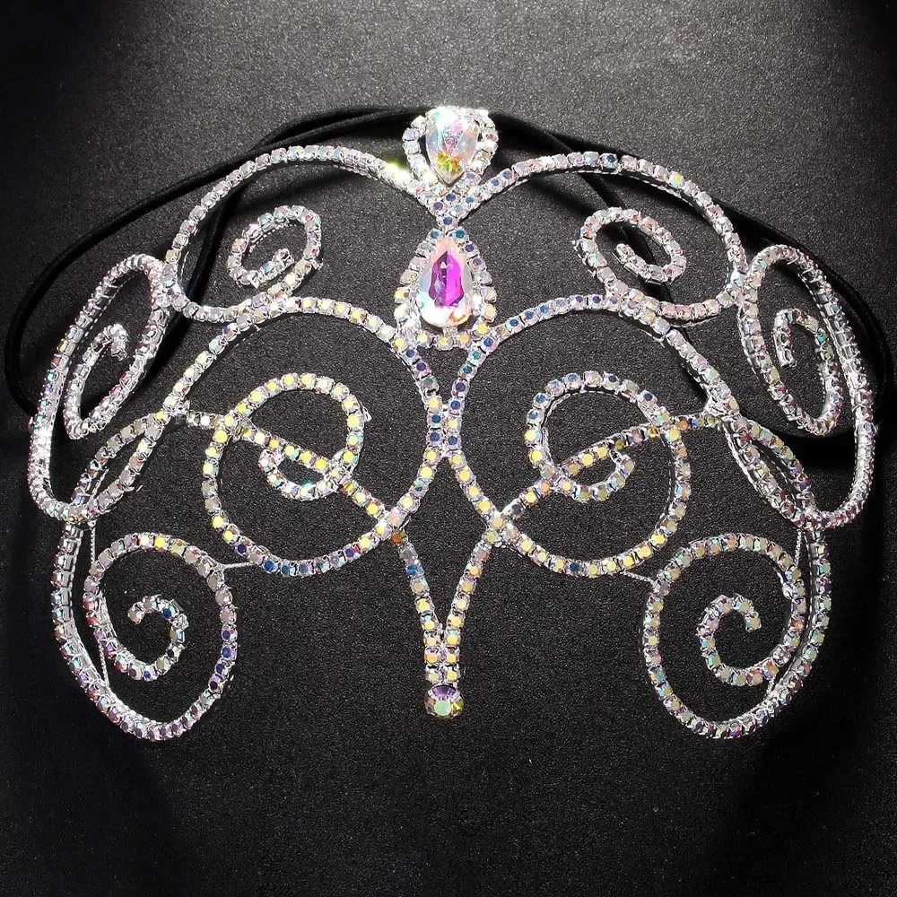 Gorgeous Belly Dance Headpiece Headband Bridal Hair cessories Hollow Colourful Rhinestone Head Chain for Women Ballroom L2509282LHH