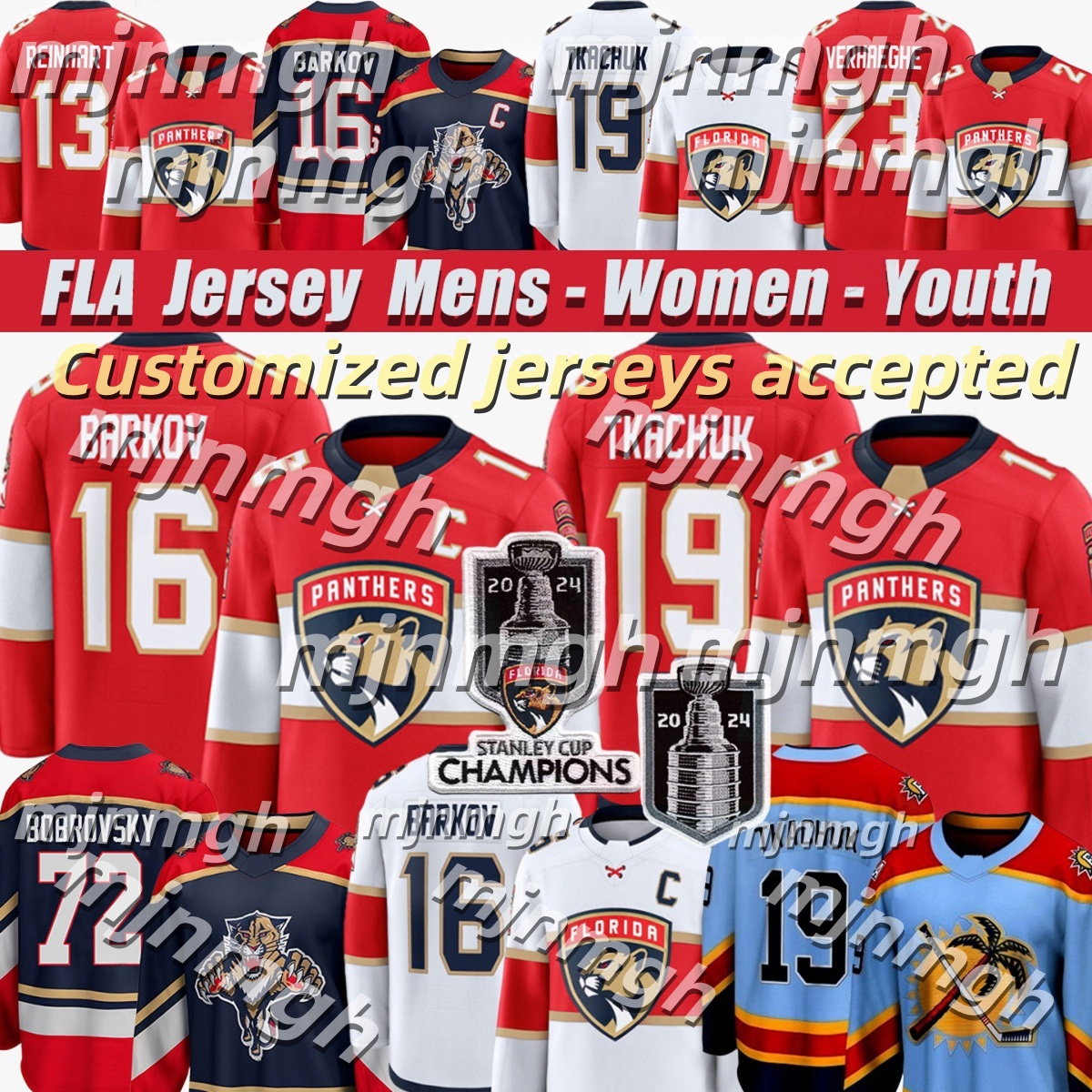 florida pantherrs hockey jersey #19 Matthew Tkachuk Jersey #16 Aleksander Barkov Jersey Sam Reinhart Sergei Bobrovsky Sam Bennett Hockey Jerseys PanthersS Jersey
