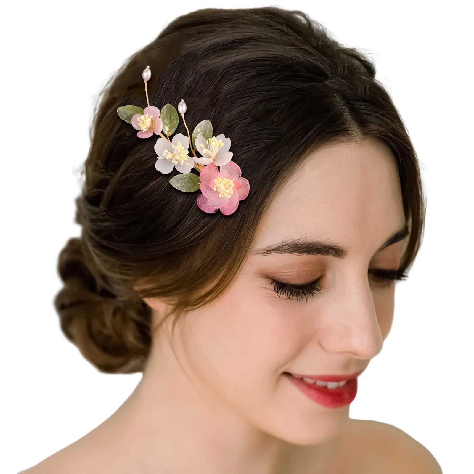 Chinese Flower Hairpins Classic Hair Clip Vintage Hanfu Party Headwear Fairy Wedding Hair cessories Retro Bride Hair Jewelry L250928PNG2