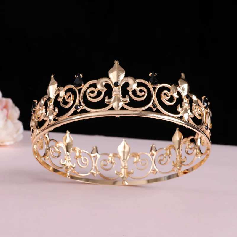 Mens Golden King Crown Headpiece Adult Birthday Crown Halloween Stage Opera Performance unisex Hair Crown L250928RCPN