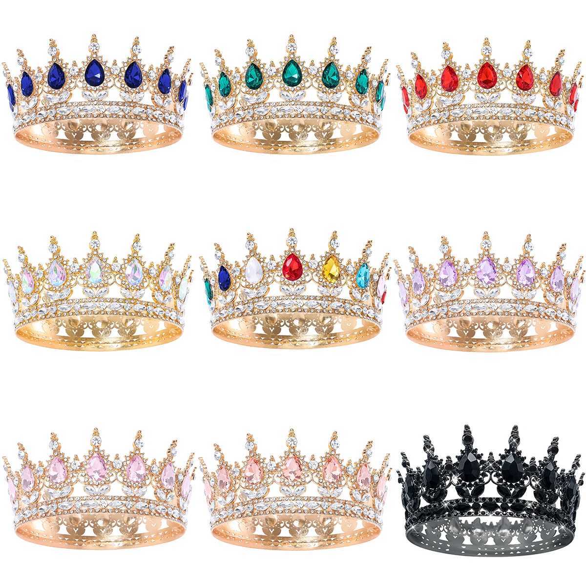 Fashion Crystal Rhinestone Round Tiaras And Crowns Queen Princess Diadems Wedding Hair cessories L25092830TP