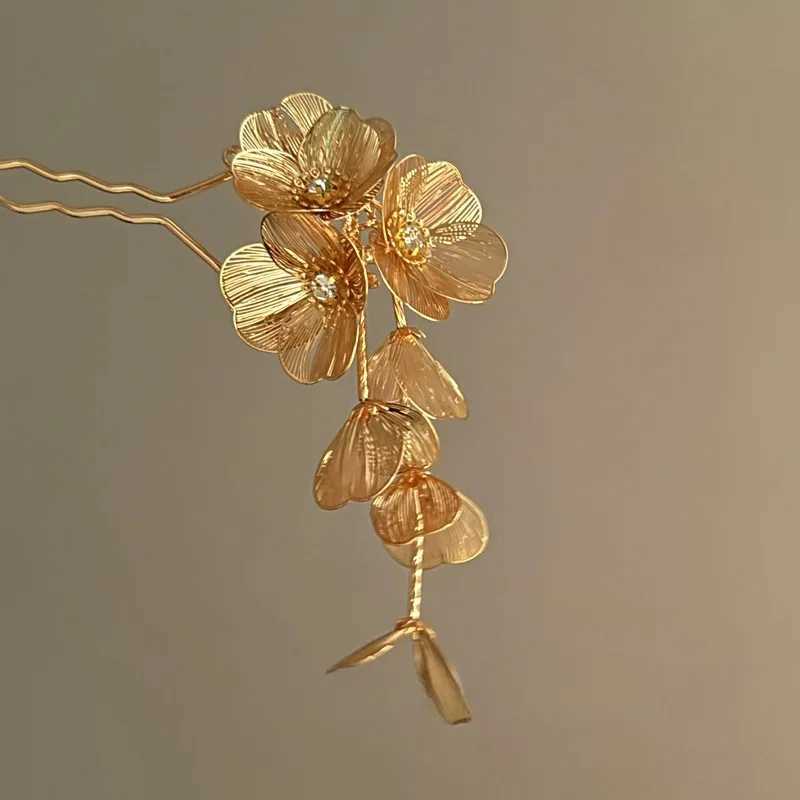 Vintage Flower Tassel Hair Clips For Women Metal Hair Stick Pins Brides Hairpins Wedding Jewelry Hair cessories L250928BQIN