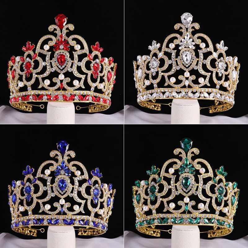 Fashion Wedding Big Crown Bridal Hair cessories Vintage Big Rhinestone Headbands Romantic Crown Tiaras Party Decoration L2509282SUN