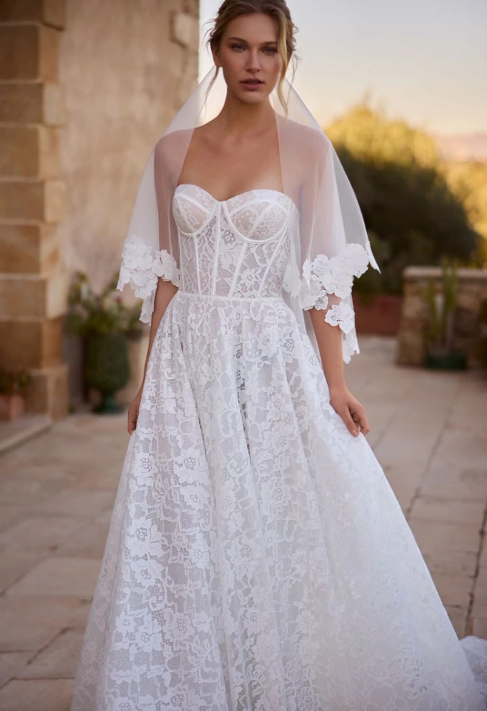 Unique A-Line Wedding Dresses for Women - Long Sleeve Lace Bridal Gowns with Tulle Jacket and Customized Appliques