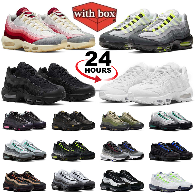 Designer Shoes 95 Running Shoes Men Women Sneakers Triple Black white Solar Red flats Breathable 95s Outdoor Sports Trainers eur 36-45