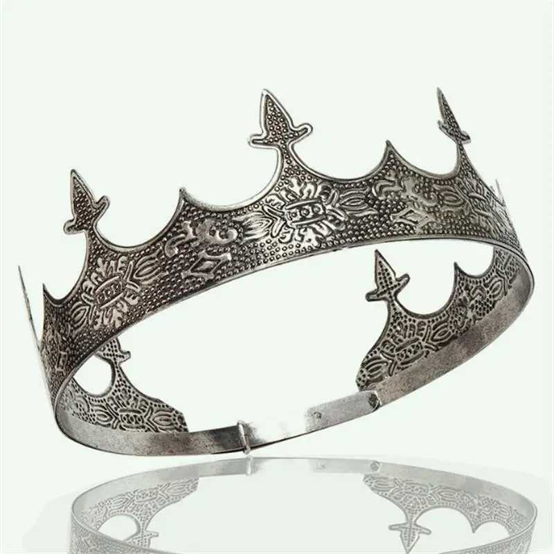 Baroque Vintage Tiara Adjustable Royal Queen King Crown For Men Diadem Prom Headpiece Wedding Hair Jewelry Head Ornaments L250928HXCE