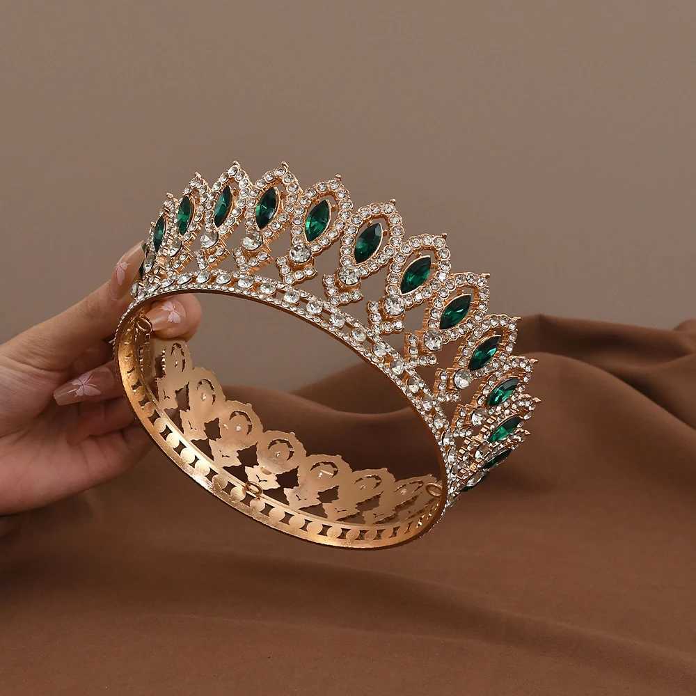 Vintage Crystal Crown Baroque Marquise Rhinestone Tiara Round Diadem Bridal Wedding Headdress Hair Jewelry cessories L250928IXAS