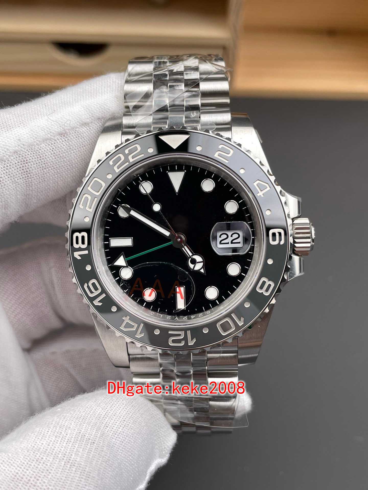 VSF Perfect Mens Watch 40mm GMT 126710 904L Black and grey Ceramic Jubilee Bracelet Waterproof Watches 3285 Mechanical Automatic Men watch Mr Wristwatches