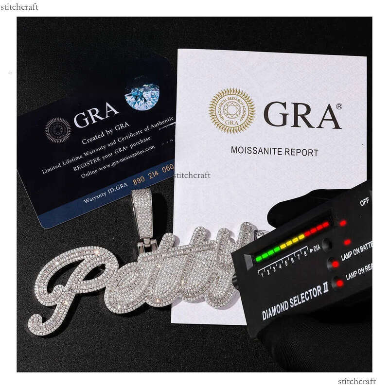 Moissanite Chain Custom VVS moissanite sterling sier lab dia personalized name iced out jewelry