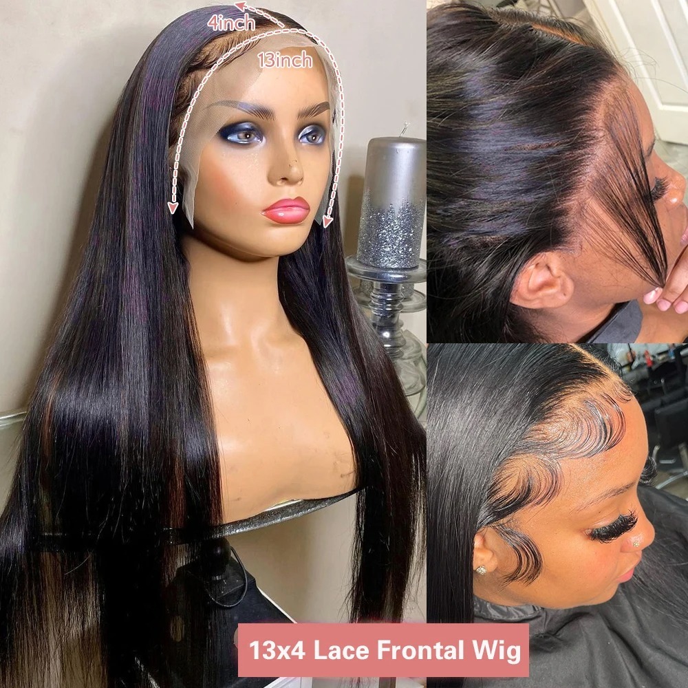 250 300 Density 13x4 13x6 Bone Straight HD Transparent Lace Front Human Hair Wig 30 40 Inch Pre Plucked Lace Frontal Wigs Synthetic
