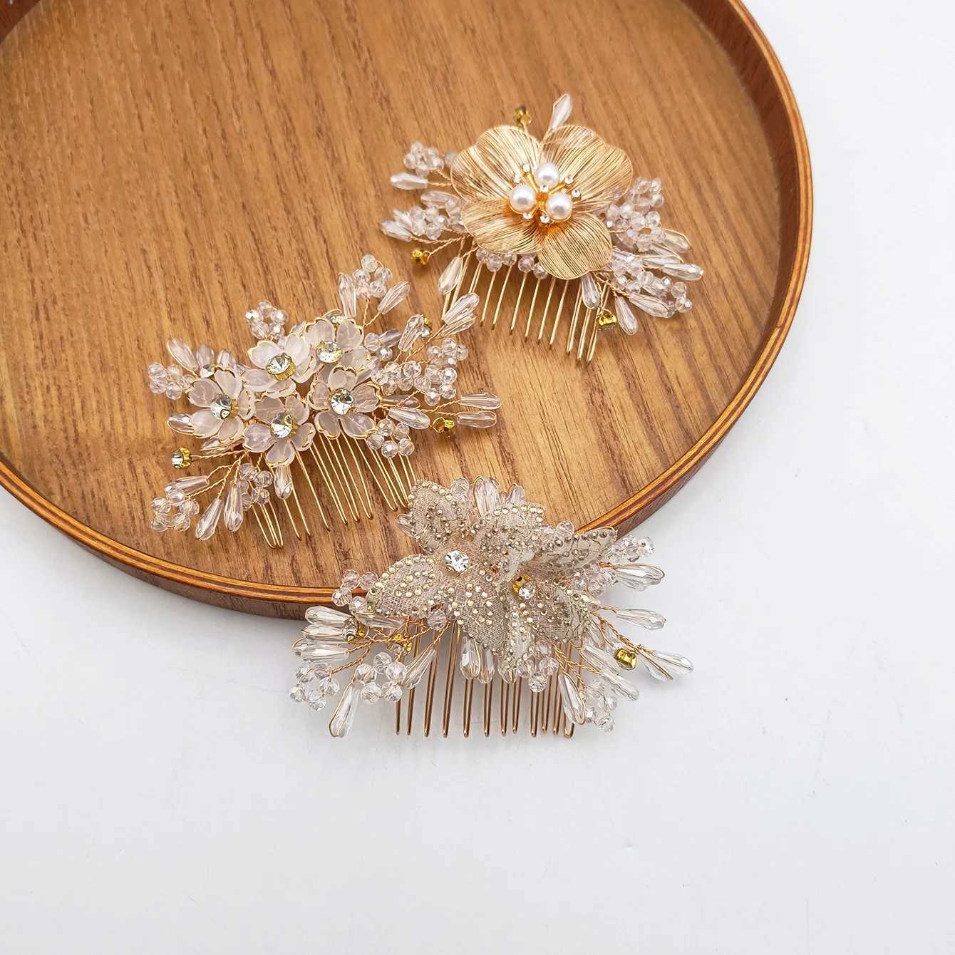 Bridal Hair cessories Crystal Peals Hair Combs Wedding Hair Clips cessories Jewelry Handmade Women Hair Ornaments Headpieces L250928PGGP