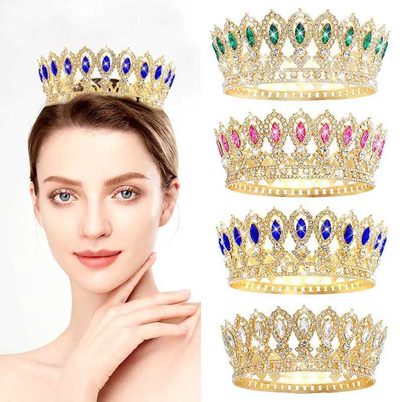 Vintage Crystal Crown Baroque Marquise Rhinestone Tiara Round Diadem Bridal Wedding Headdress Hair Jewelry cessories L250928IXAS