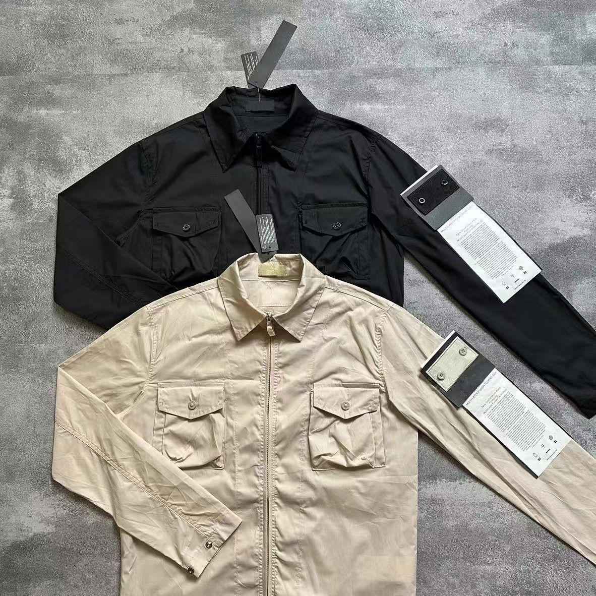 Fahion Brand Designer Stand up collar metal workwear ghost jacket washed loose men's top jacket