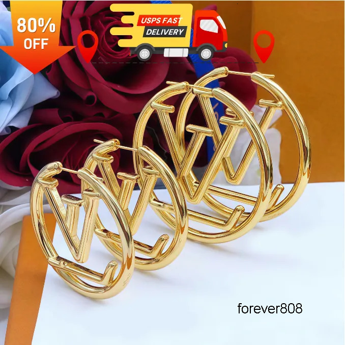 Stud Hoop Luxury big gold hoop earrings for lady women orrous girls ear studs set Designer Jewelry earring Valentines Day Gift engagement AAAAA