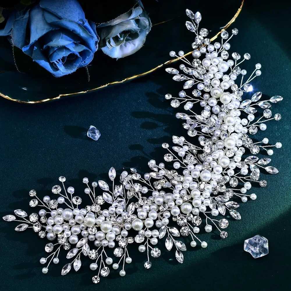 Pearl and Rhinestone Bridal Headpiece Wedding Headband L250928YNN3