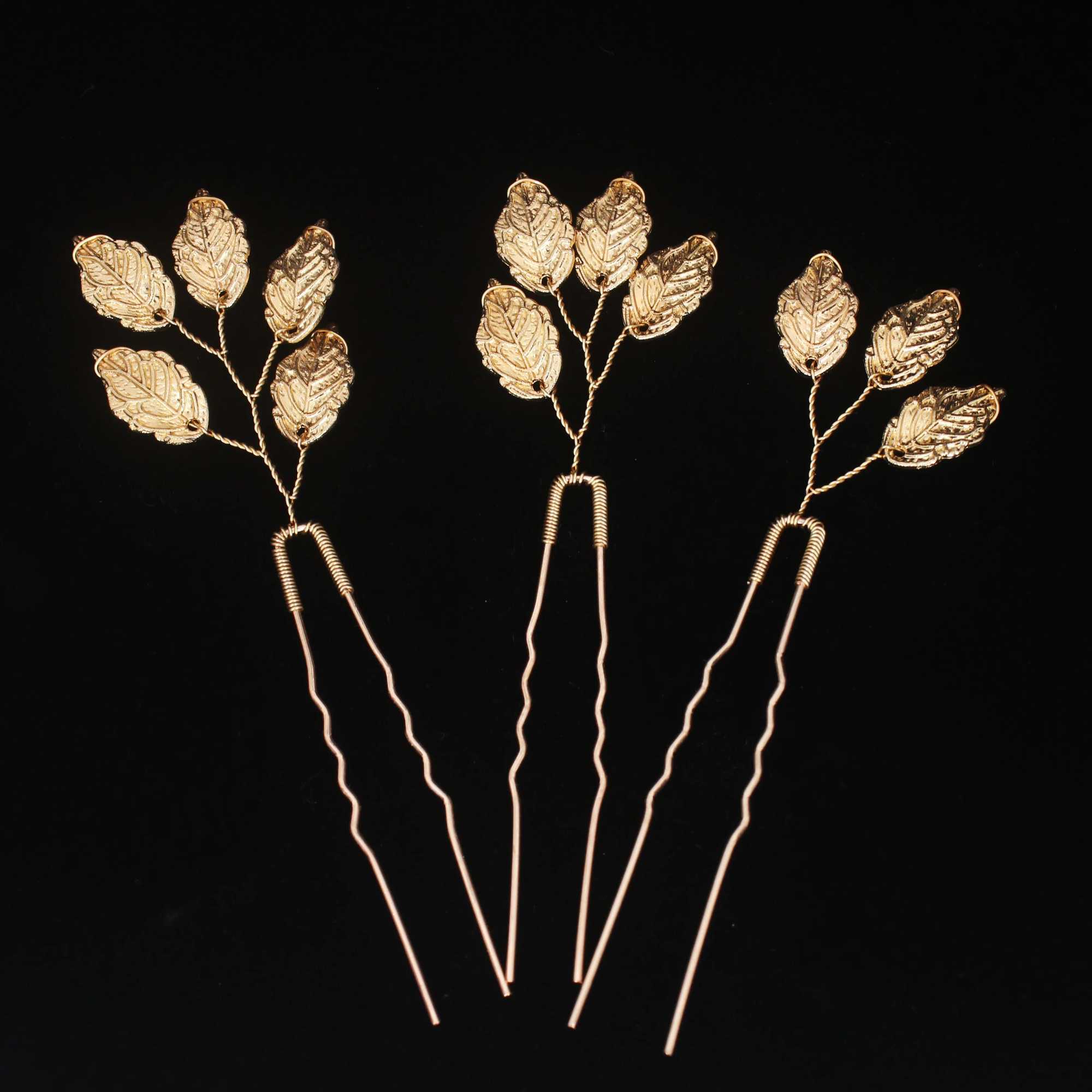 3PCS Wedding U Shape Hair Clips Bridal Headpiece Gold Color Hairpins Pearl Women Hair cessories Bridal Headdress Jewelry Gift L250928II4B