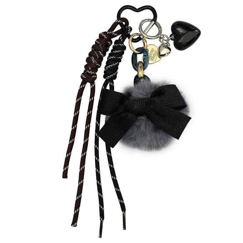 Faux Leopard Print Plush Bow Keychain Bag Pendant Keychain Bag Decoration H250928