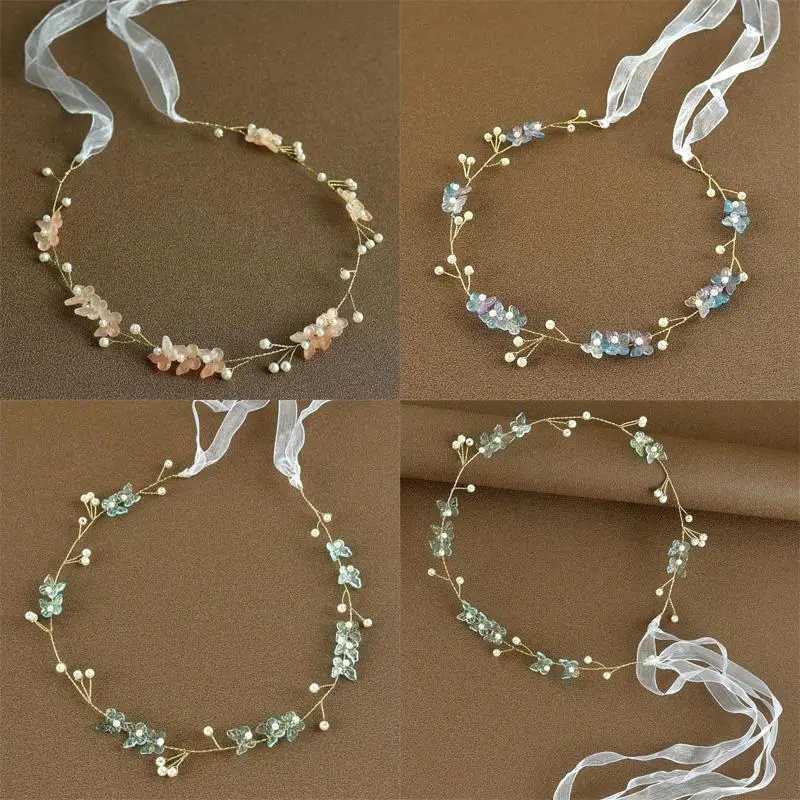 Girls Blue Green Butterfly Hairbands Wedding Party Tiara Bridal Hair cessories Headbands Women Retro Hair Jewelry Headdress L2509284V64