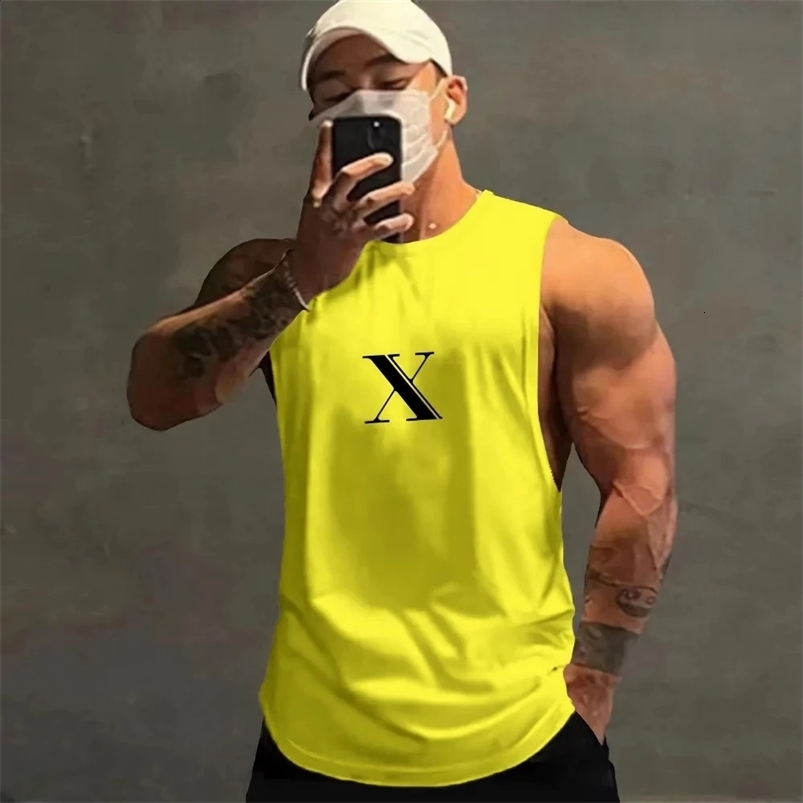 Mens and Womens Summer Sports Box Top Mens Net Quick Drying Tank Top Casual Printed Sleeveless 250427