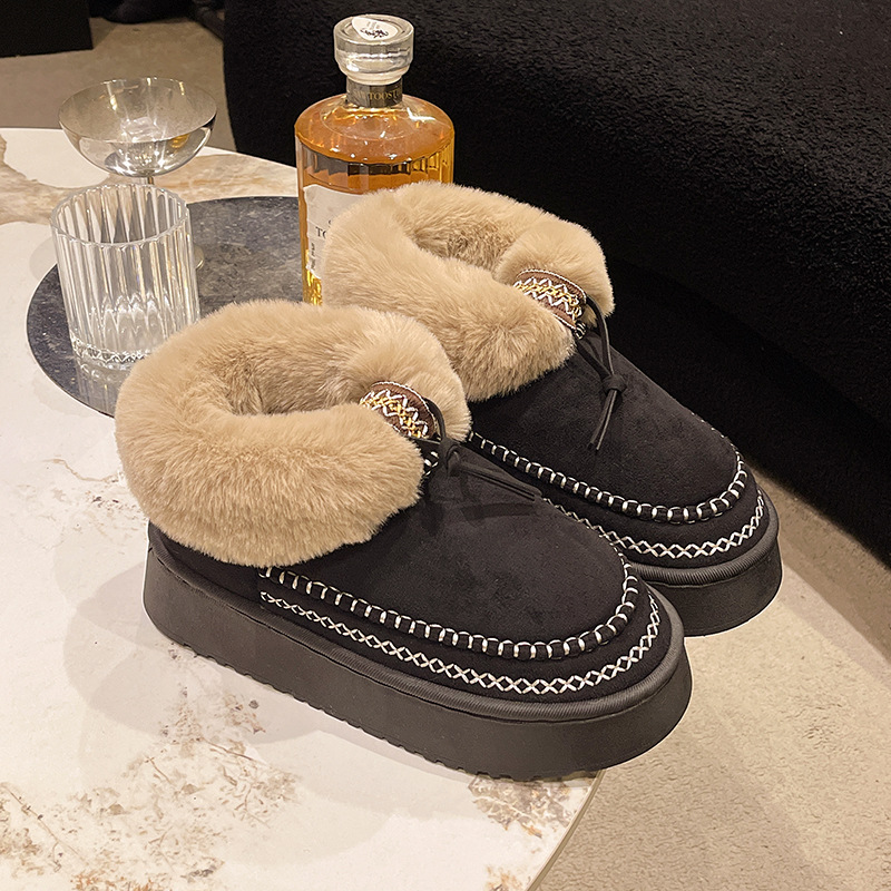 All-inclusive set winter cotton slippers for women with extra padding and thick soles for better traction r These warm fluffy snow boots are the new m