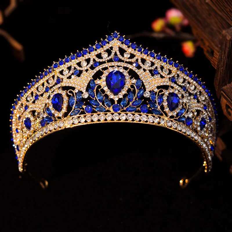 Wedding Crown Gold Silver Color Rhinestone Crystal Diadem Queen Crown Princess Tiaras Bridal Hair Jewelry Party Hair cessories L2509289QLD