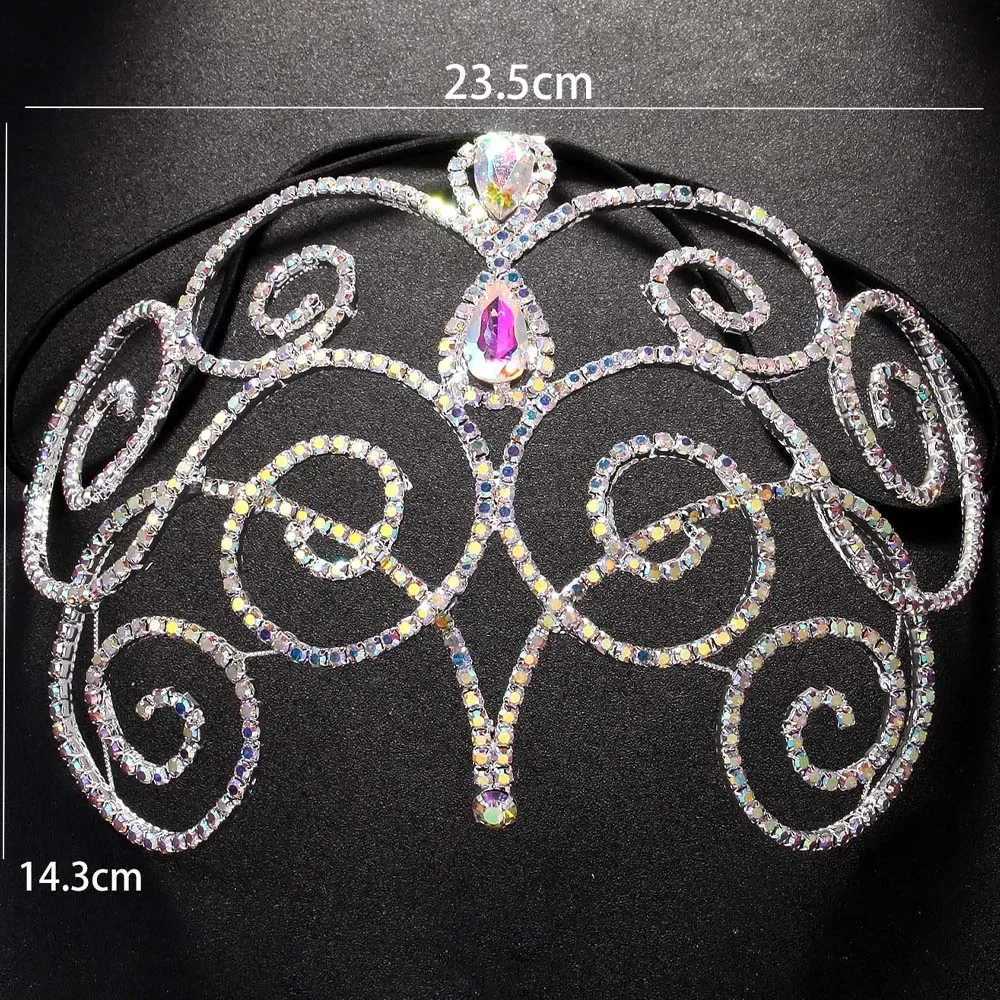 Gorgeous Belly Dance Headpiece Headband Bridal Hair cessories Hollow Colourful Rhinestone Head Chain for Women Ballroom L2509282LHH
