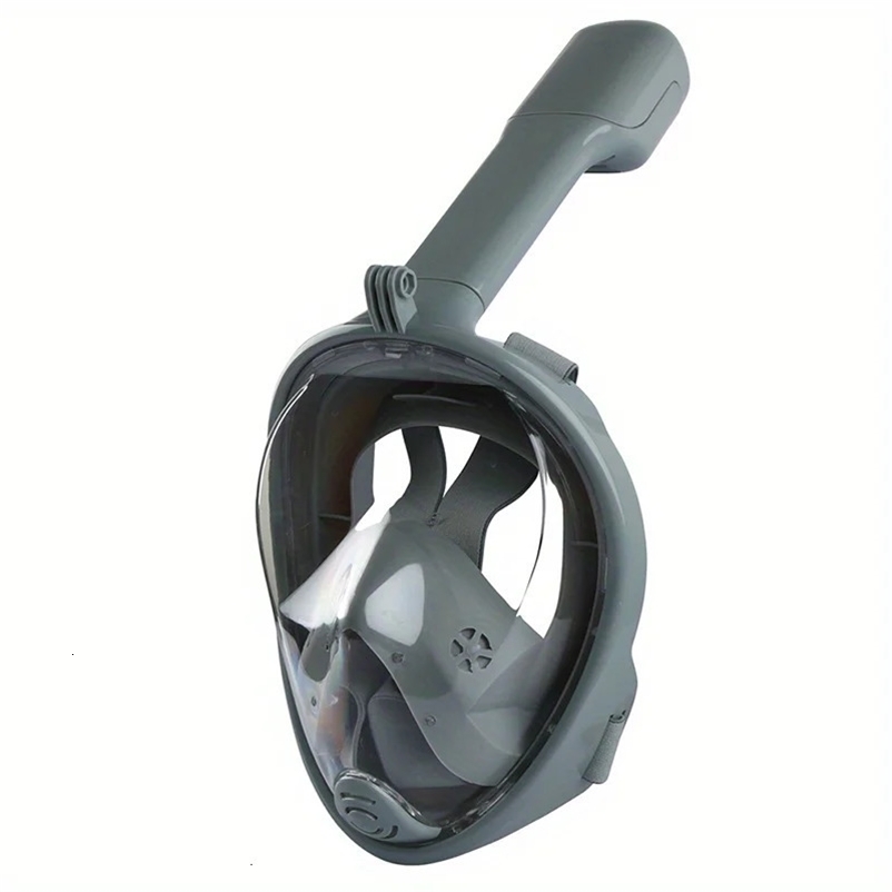 Full Face Snorkel Mask with Latest Dry Top SystemFoldable 180 Degree Panoramic View Snorkeling Mask with Camera MountSafe Brea 250321bj