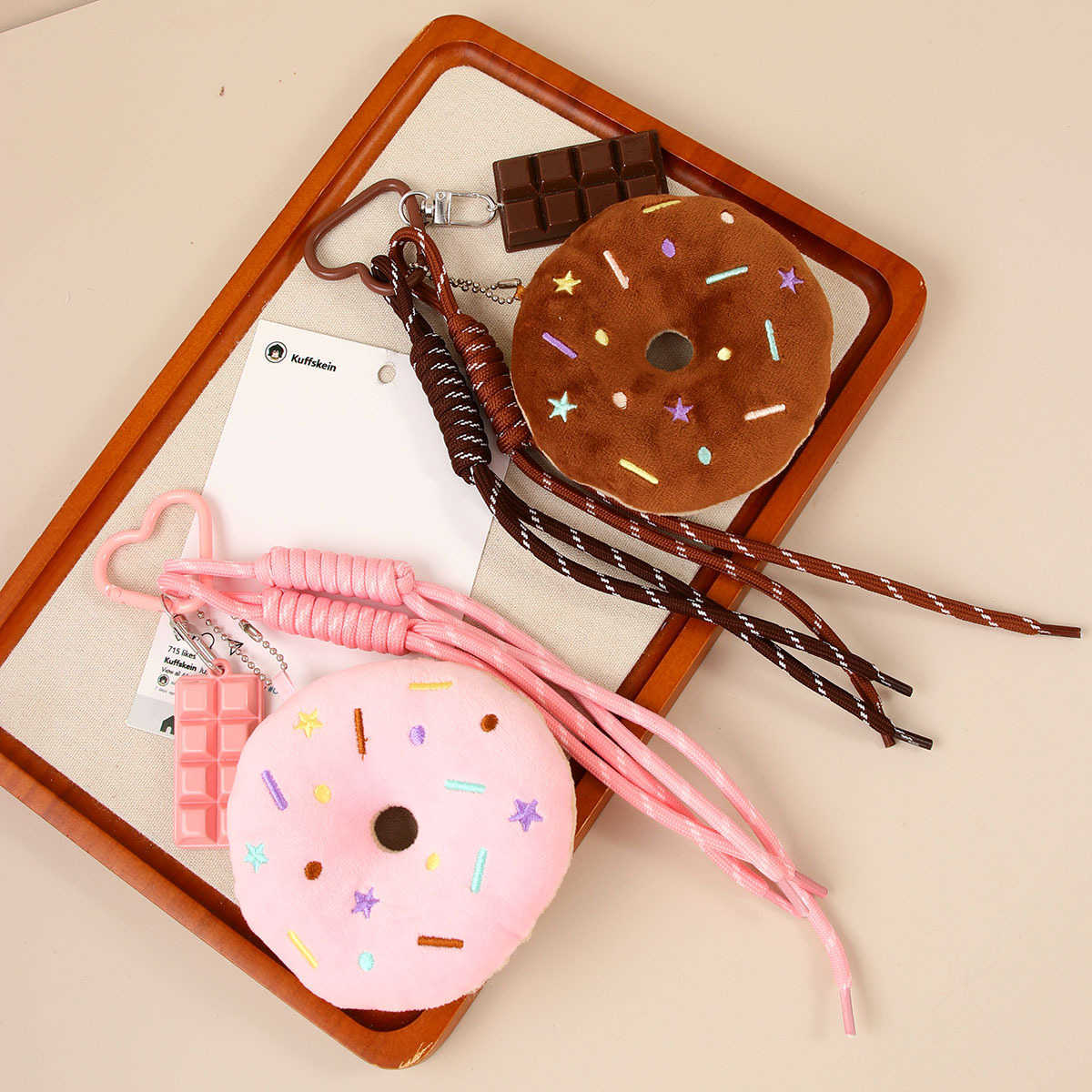 Celebrity 10cm Big Donut Plush Toy Versatile Pendant Chocolate Bag Accessory Keychain H250928