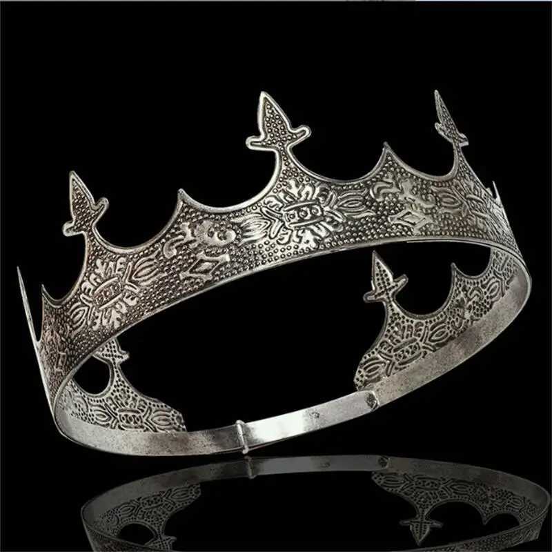 Baroque Vintage Tiara Adjustable Royal Queen King Crown For Men Diadem Prom Headpiece Wedding Hair Jewelry Head Ornaments L250928HXCE