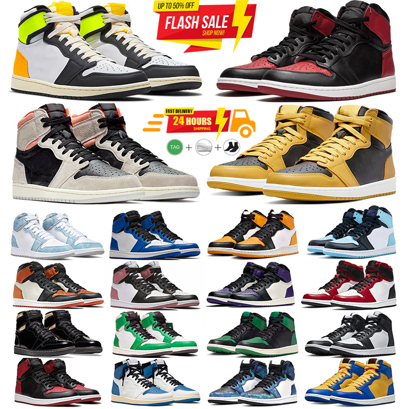 1 Basketball Shoes Men Women 1S University Blue Dark Mocha Chicago Top UNC Hyper Royal High Bloodline Satin-Snake Taupe Haze Trainers Sneakers SIZE 36