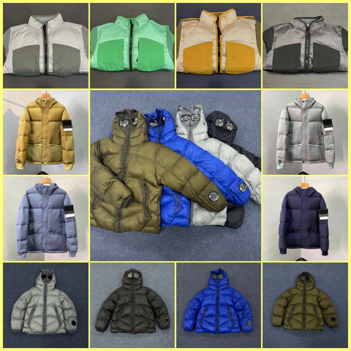 Brand men topstoney puffer jacket coat parkas 21fw metal nylon down cotton jacket warm embroidered Cuff Coat parka Size M-2XL