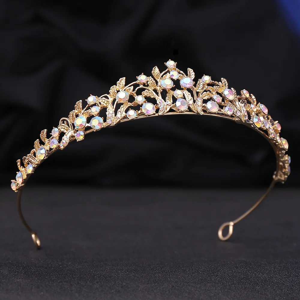 DIEZI Korean Sweet Cute Princess AB Crystal Tiara Crown For Women Girls Wedding Elegant Luxury Birthday Party Hair Dress Jewelry L250928NBOO