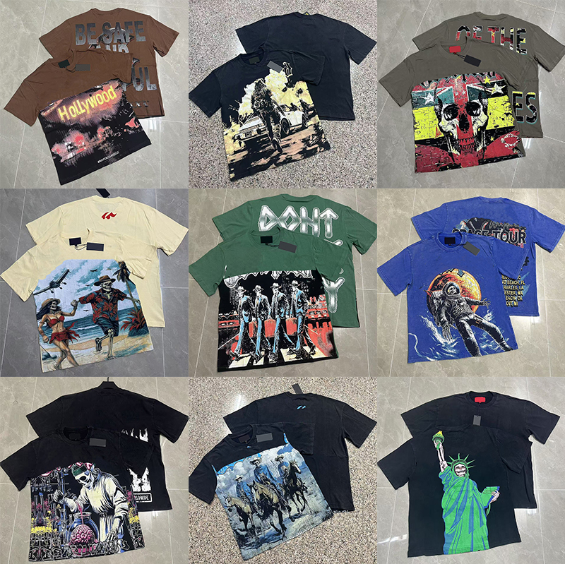 god speedd esigner t shirt classic graphic tee mens shirt Vintage printed skull short sleeve wash water to make old cotton short sleeve new